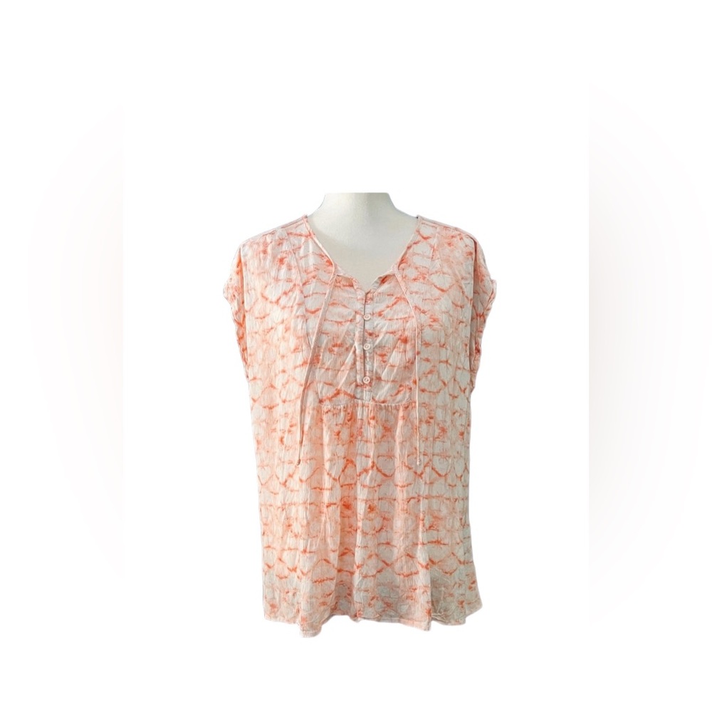 ISABEL Orange & White Tie-dye Top